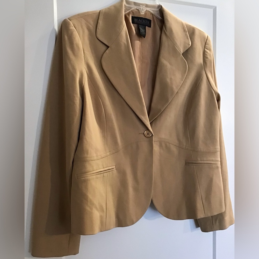 Blacker By Stanley Blacker Tan One Button Blazer … - image 4